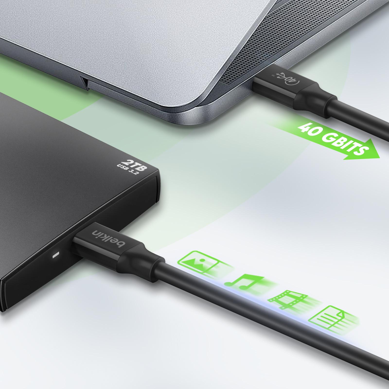 belkin  Belkin 100W USB-C Kabel Schwarz 0.8m 