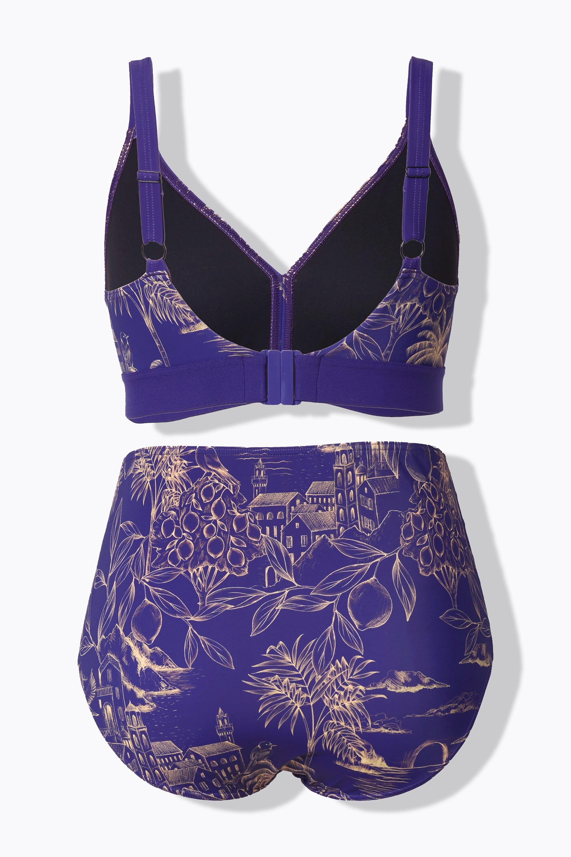 Ulla Popken Bikini motif palmiers sans bonnets souples bretelles réglables  