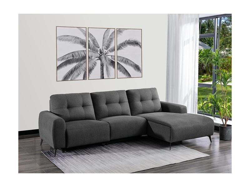 Vente-unique Relaxsofa Ecksofa Stoff Ecke Rechts NERUDA  