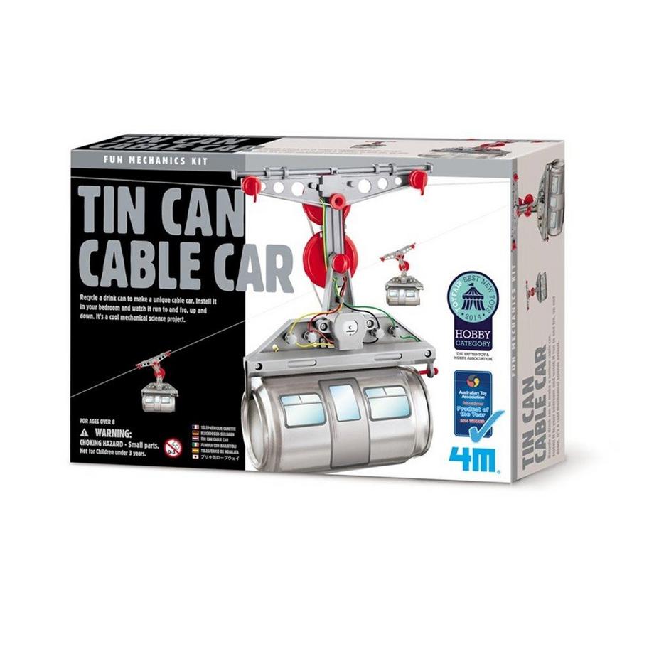 4M  DAM  KIDZROBOTIX: KABELBAN aus Weißblech 14cm, mit ausführlicher Anleitung, läuft mit 2x1,5V AAA-Batterien (ht enthalten), Karton 24x16,5x6cm, 8+ 