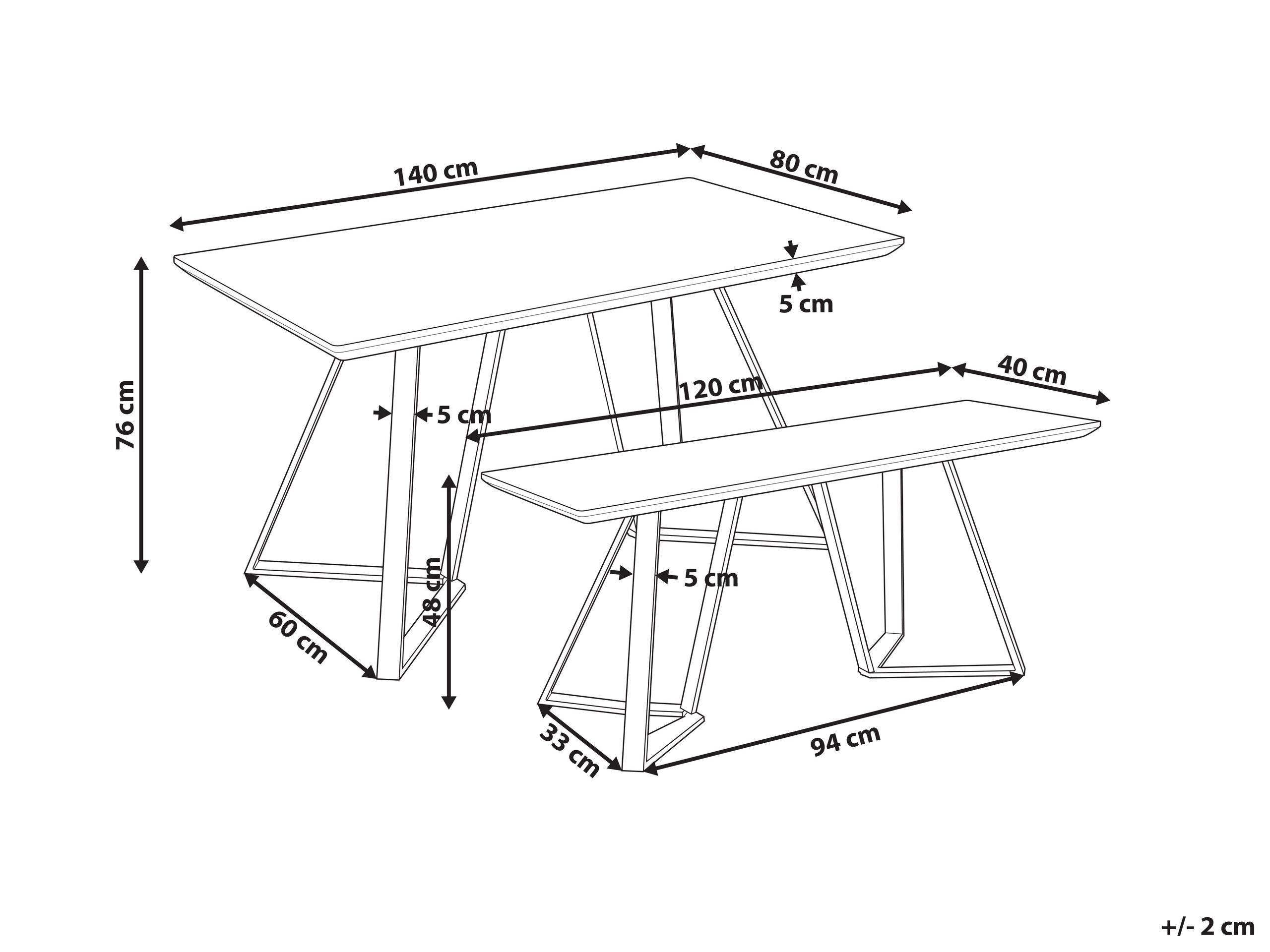 Beliani Esszimmer Set aus MDF-Platte Industriell UPTON  