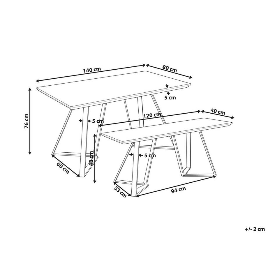 Beliani Ensemble pour salle à manger en MDF  UPTON  