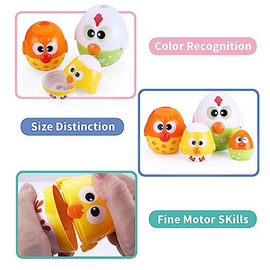 Activity-board  8 PCS Ei Stapeln Turm, Stapeln Spiel pädagogisches Spielzeug Geschenk für Babys 