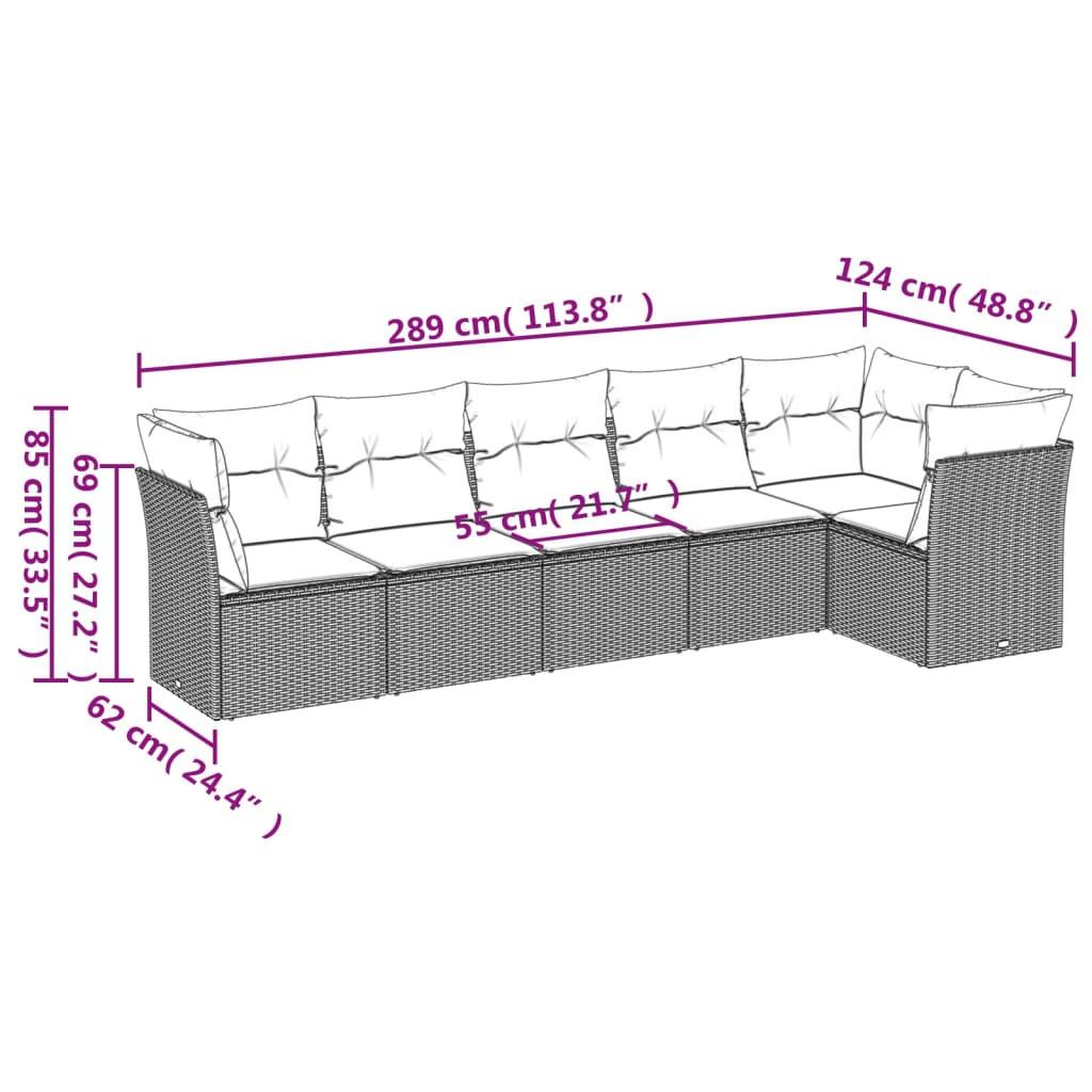 VidaXL Ensemble de canapés de jardin rotin synthétique  