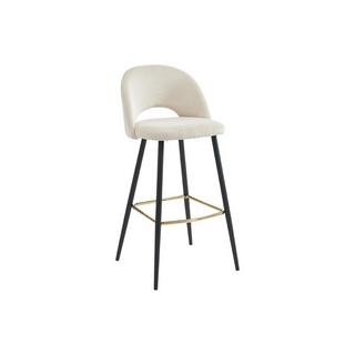 PASCAL MORABITO Barhocker 2er-Set - Cord & Metall - Cremefarben - FINCHY von Pascal Morabito  