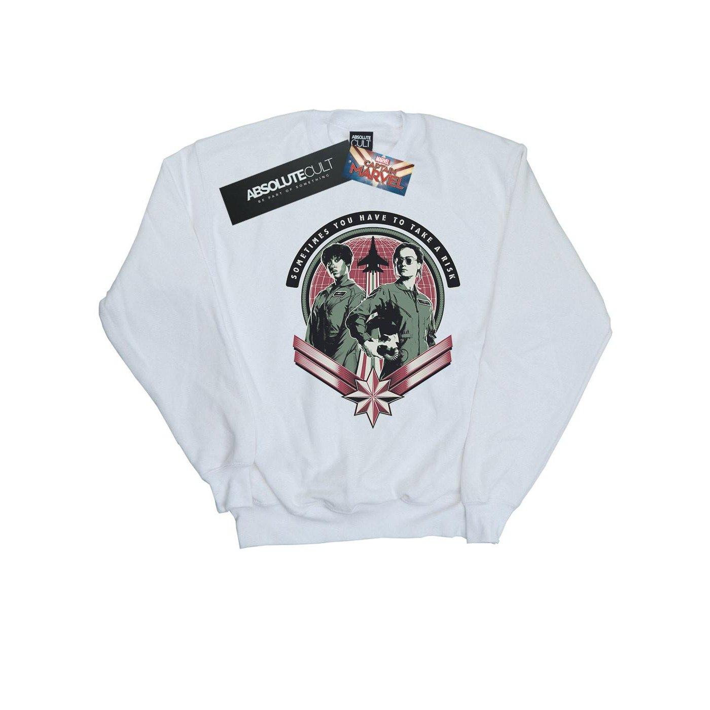 Image of Captain Take A Risk Sweatshirt Unisex Weiss 116