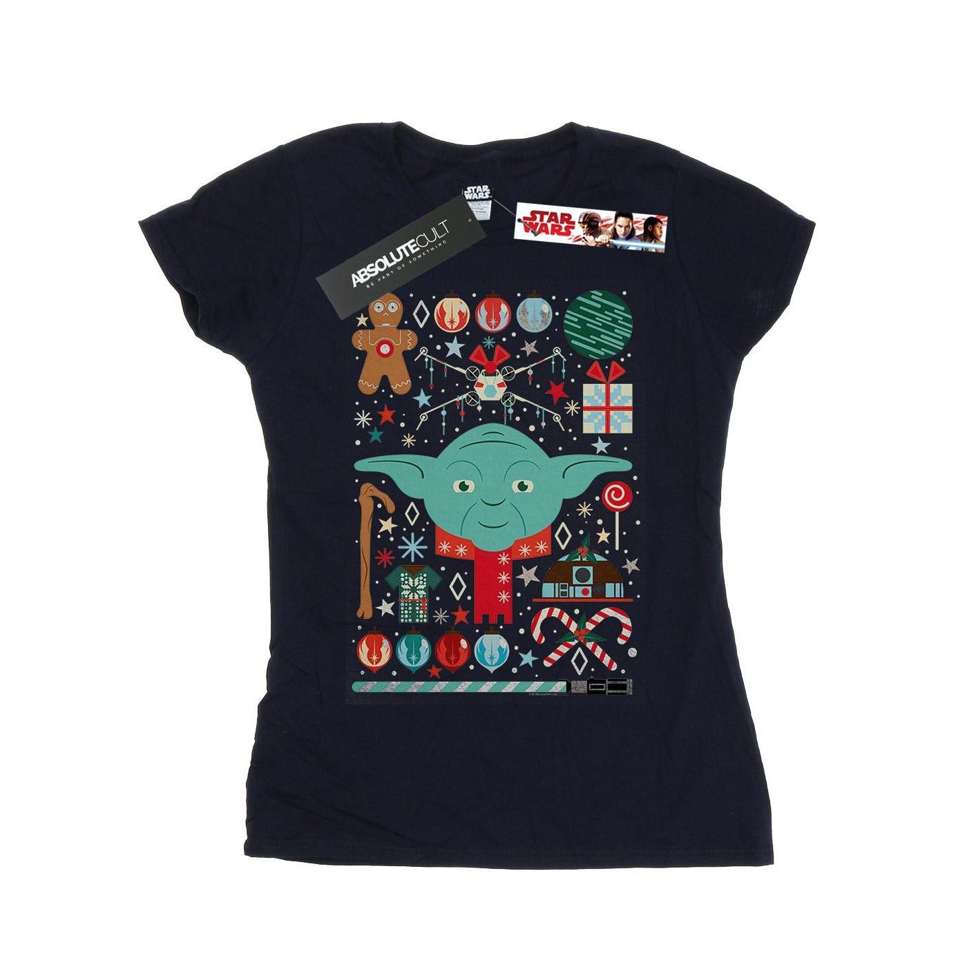 Image of Yoda Christmas Tshirt Damen Marine L