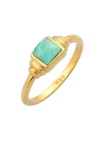 Image of Ring Amazonit Edelstein Vintage Damen Gold 58mm