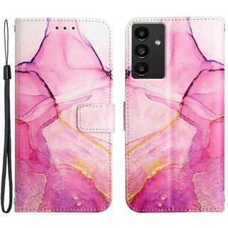 Cover-Discount  Galaxy A14 - Leder Hülle Pink Marble 