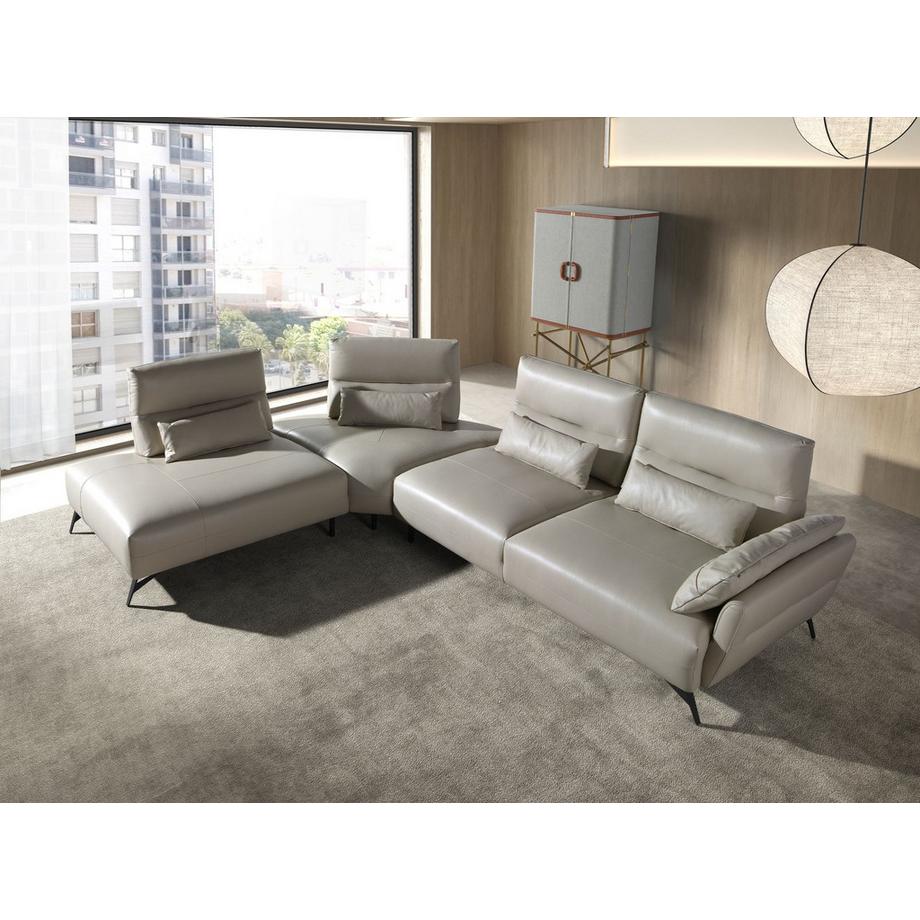 ANGEL CERDA Canapé d'angle gauche cuir sable  