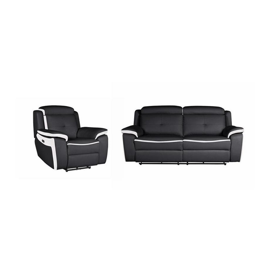 Vente-unique Relaxsofagarnitur Leder elektrisch 3+1 ANGELIQUE  