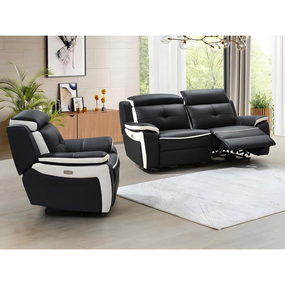 Vente-unique Relaxsofagarnitur Leder elektrisch 3+1 ANGELIQUE  