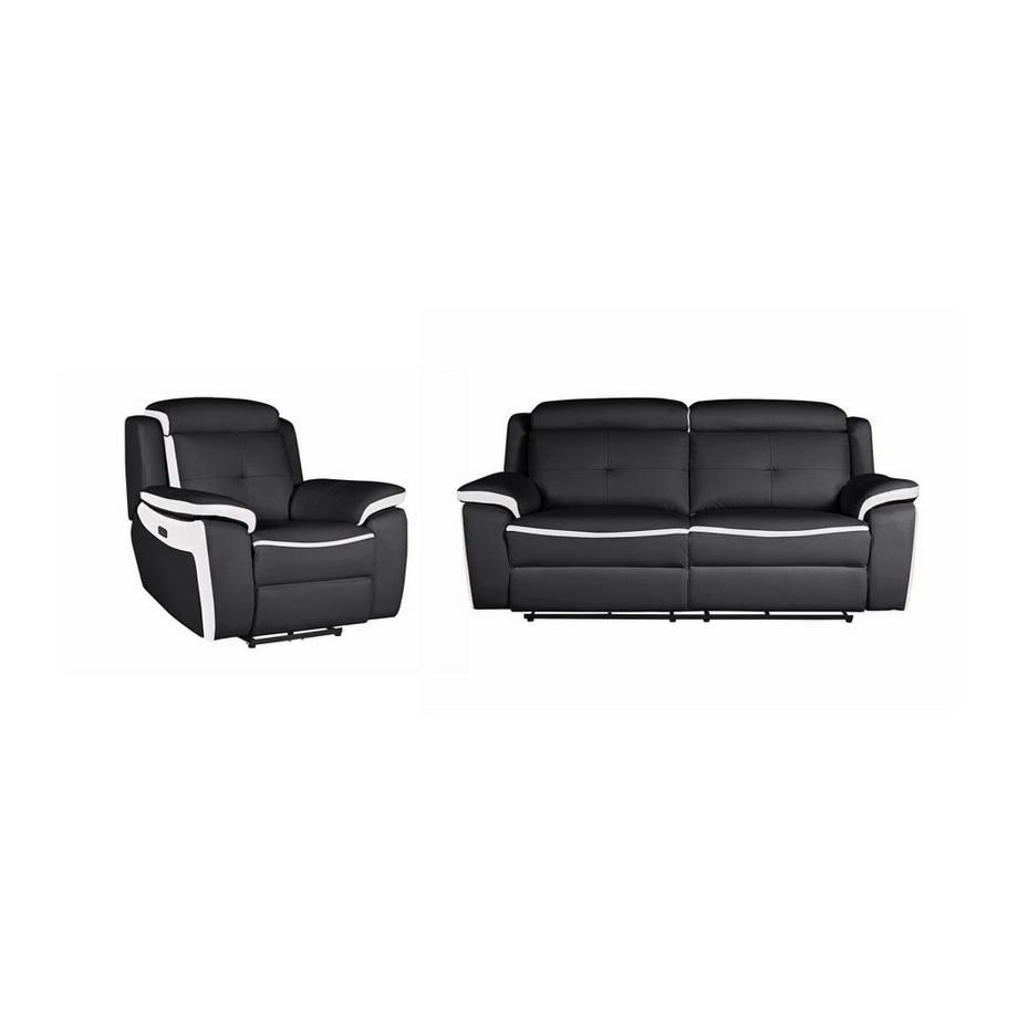 Relaxsofagarnitur Leder elektrisch 3+1 ANGELIQUE