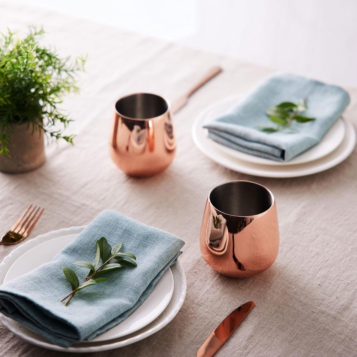 Oak & steel Edelstahl Trinkbecher Rosegold 4er Set  