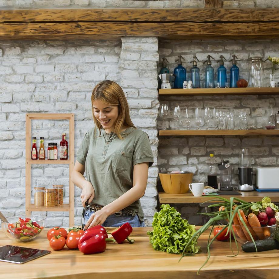 B2X Badezimmerregal aus Bambus mit 5 Ablagen  