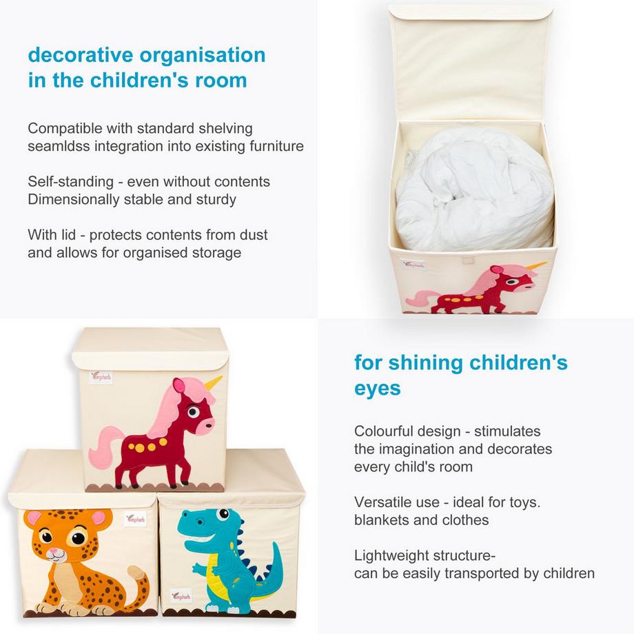 Intirilife Boîte de rangement avec couvercle pour enfants  