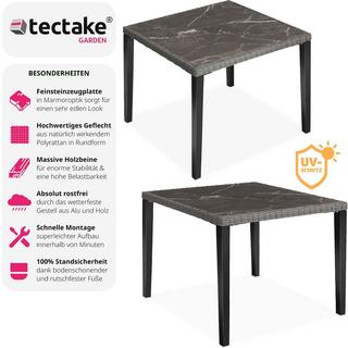 Tectake Tavolo in rattan Taranto 93,5 x 93,5 x 75 cm  