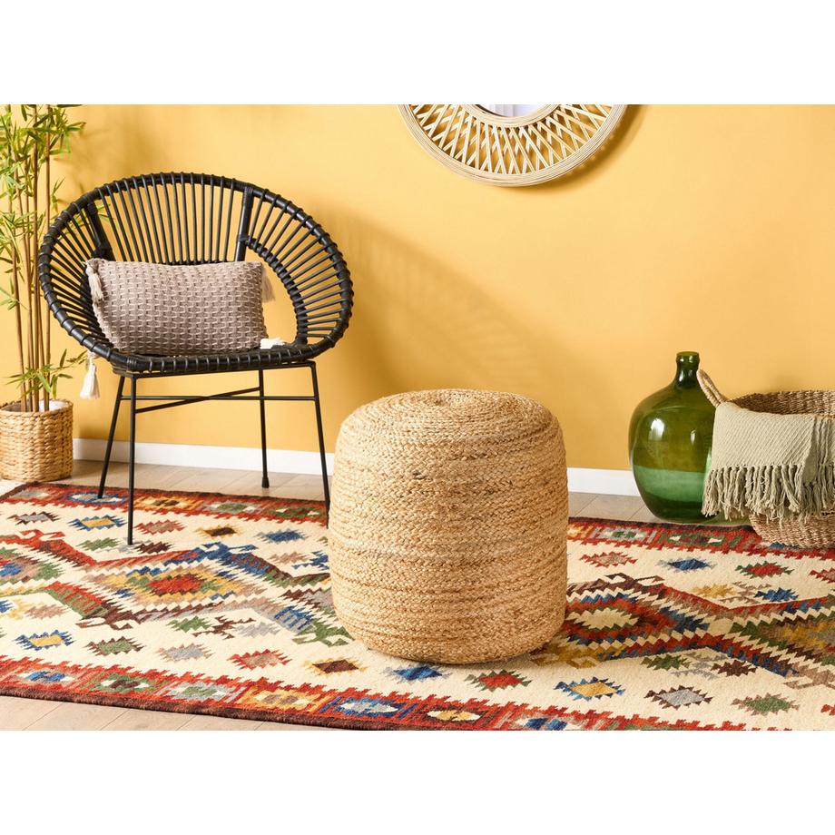 Beliani Pouf aus Jute Mediterran DALAMA  
