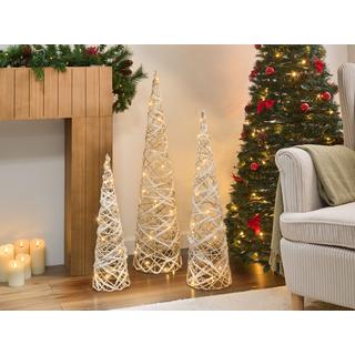 Beliani Weihnachtsdekoration 3er Set aus Kunststoff Modern TUELSO  