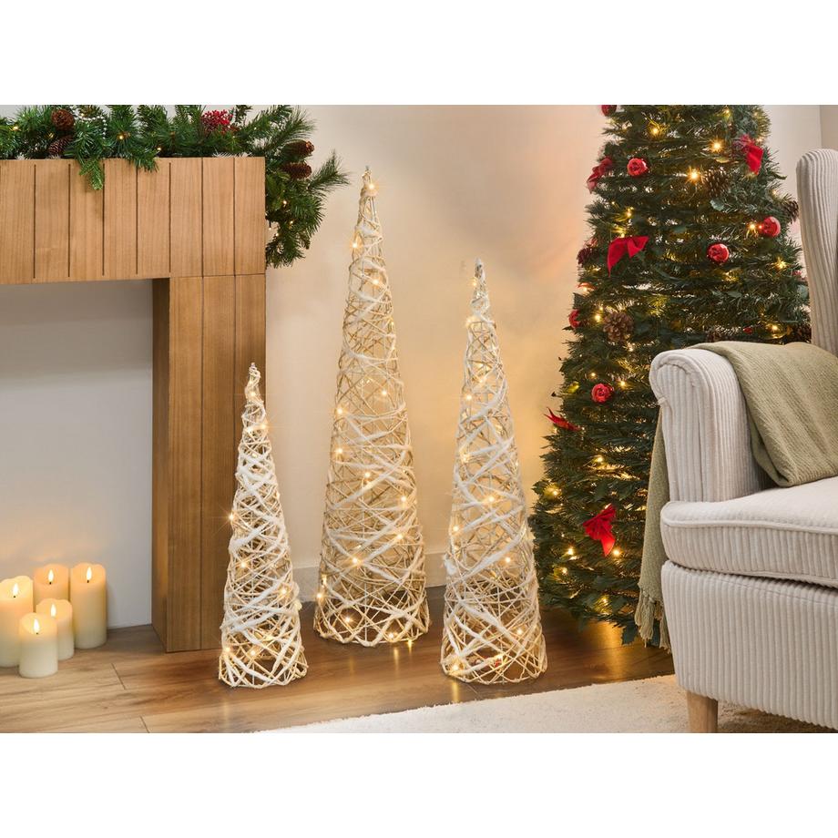 Beliani Weihnachtsdekoration 3er Set aus Kunststoff Modern TUELSO  