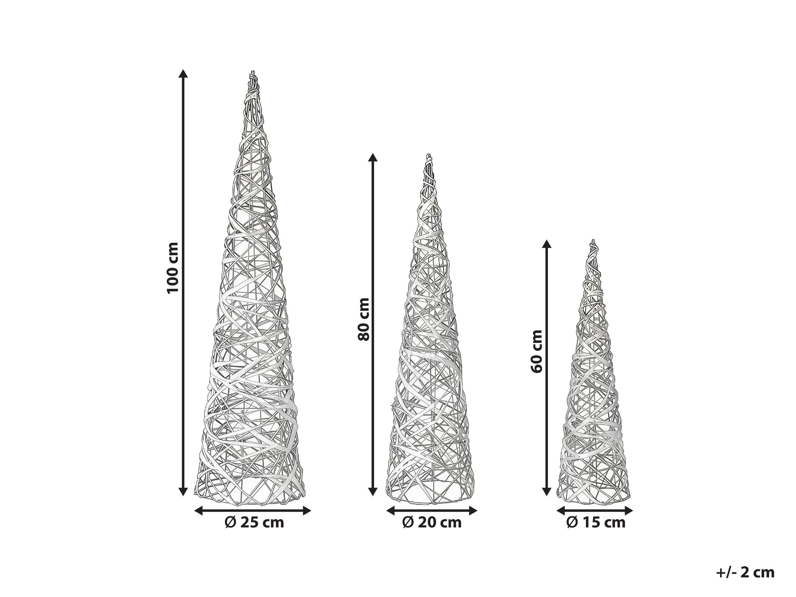 Beliani Weihnachtsdekoration 3er Set aus Kunststoff Modern TUELSO  
