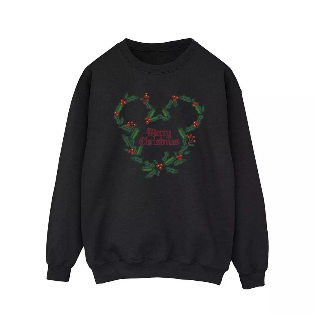 Disney - Merry Holly Sweatshirt, für Herren, Schwarz, Größe L