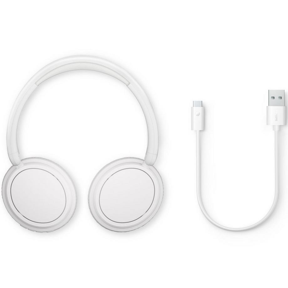 PHILIPS  TAH5209WT Cuffie over-ear wireless, comfort superiore, buon suono e fino a 65 ore di riproduzione. Bianco. 