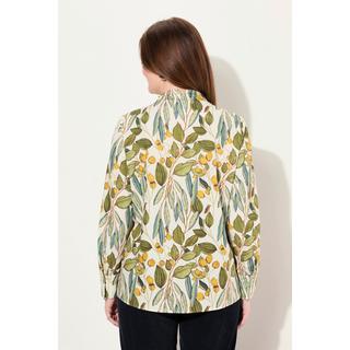 Ulla Popken  Blusa con scollo montante, stampa con cervo e maniche lunghe 