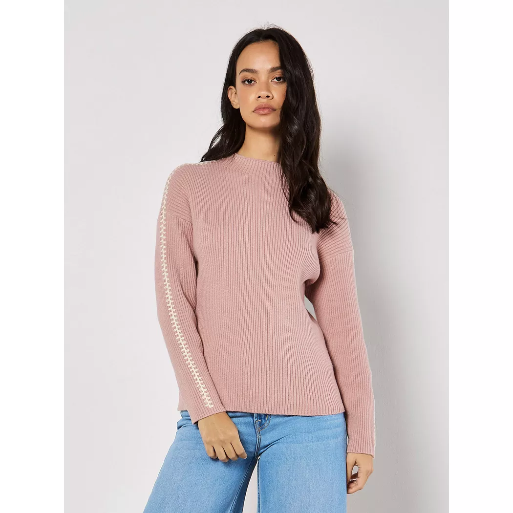 APRICOT - Gerippter Pullover mit Deckenstich, für Damen, Pink, Größe M