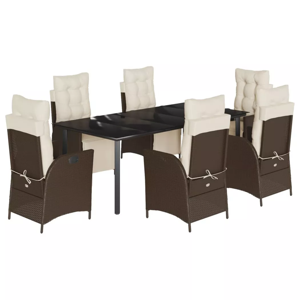 VidaXL - Garten essgruppe poly-rattan, One Size, Braun
