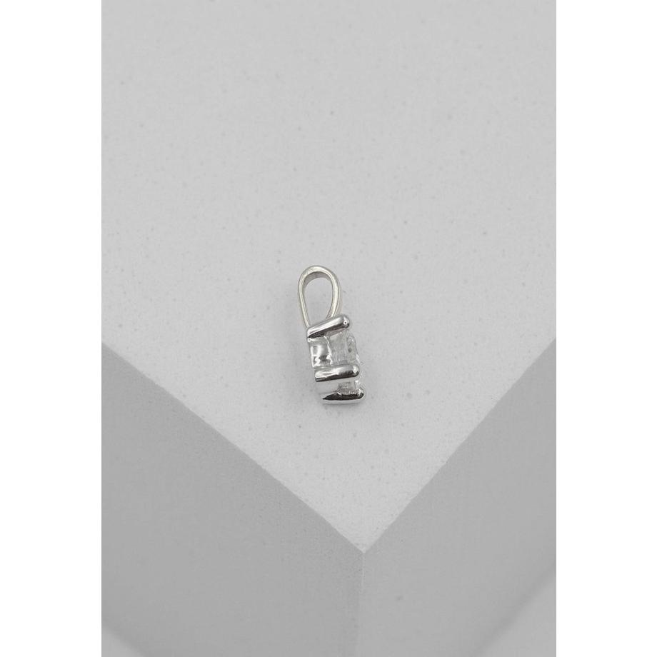 MUAU Schmuck  Solitär Anhänger 4-Griff-Fassung Weissgold 750 Diamant 0.20ct. 8x5mm 