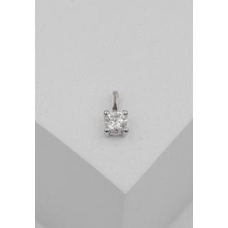 MUAU Schmuck  Pendentif solitaire 4 poignées en or blanc 750 diamant 0,20ct. 8x5mm 