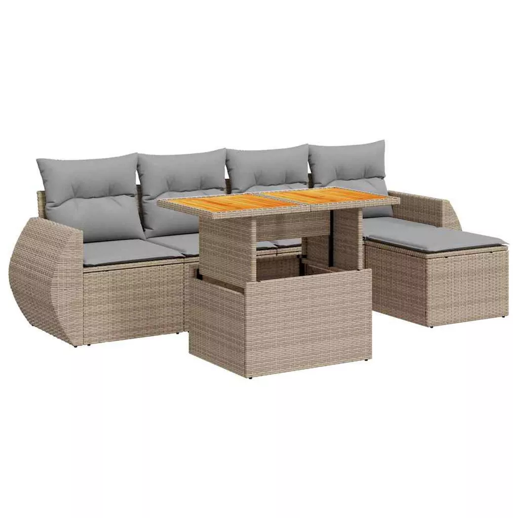 VidaXL - Garten sofagarnitur poly-rattan, One Size, Beige