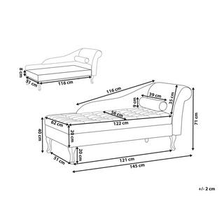 Beliani Chaise longue en Velluto Retrò PESSAC  