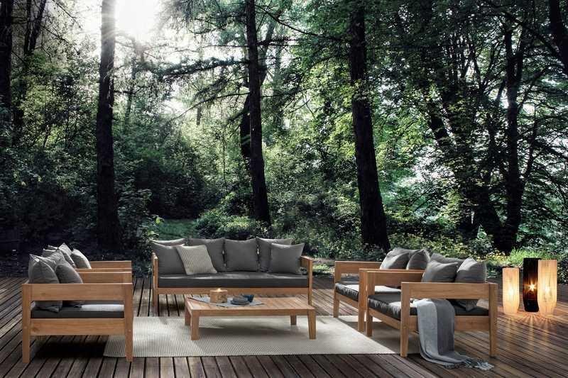 mutoni Gartensofa FSC 3-Sitzer natur  