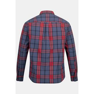 JP1880  Chemise à carreaux à manches longues, coupe Modern Fit et col Kent - jusqu'au 8 XL 