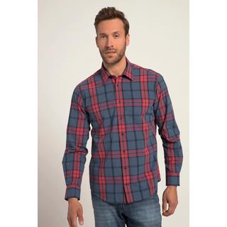 JP1880  Chemise à carreaux à manches longues, coupe Modern Fit et col Kent - jusqu'au 8 XL 