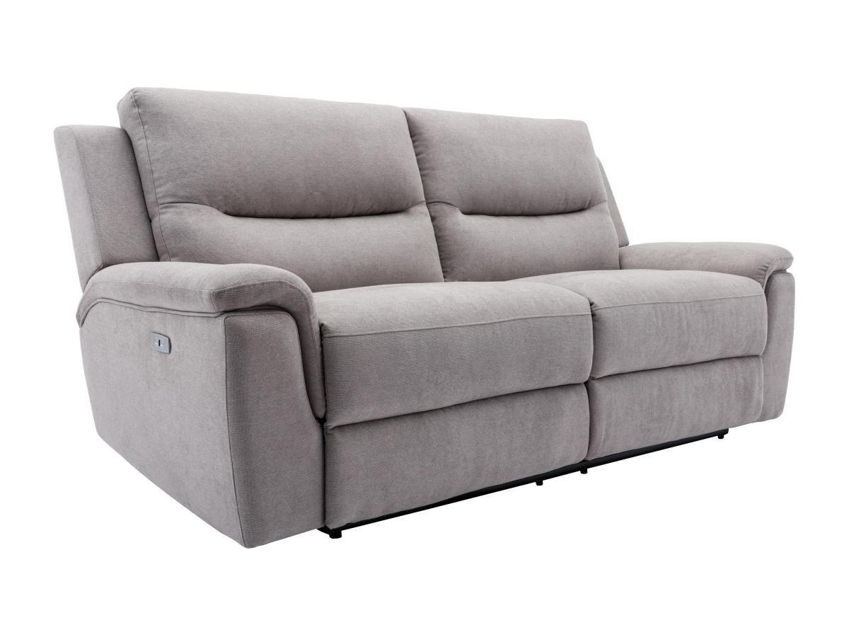 Image of Relaxsofa 3-Sitzer elektrisch - Stoff - hellgrau - URSULA II Relaxsofa 3-Sitzer elektrisch - Stoff - hellgrau - URSULA II
