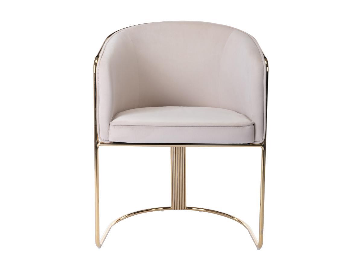 PASCAL MORABITO Sedia con braccioli in Velluto e Metallo Beige e Dorato - JOSETHE di Pascal MORABITO  