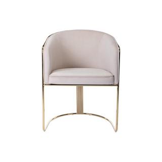 PASCAL MORABITO Sedia con braccioli in Velluto e Metallo Beige e Dorato - JOSETHE di Pascal MORABITO  