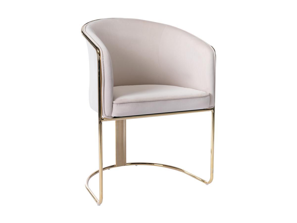 PASCAL MORABITO Sedia con braccioli in Velluto e Metallo Beige e Dorato - JOSETHE di Pascal MORABITO  