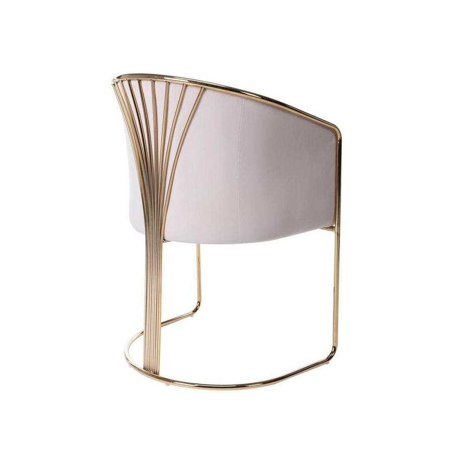 PASCAL MORABITO Sedia con braccioli in Velluto e Metallo Beige e Dorato - JOSETHE di Pascal MORABITO  