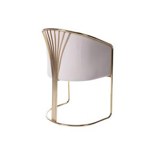 PASCAL MORABITO Sedia con braccioli in Velluto e Metallo Beige e Dorato - JOSETHE di Pascal MORABITO  