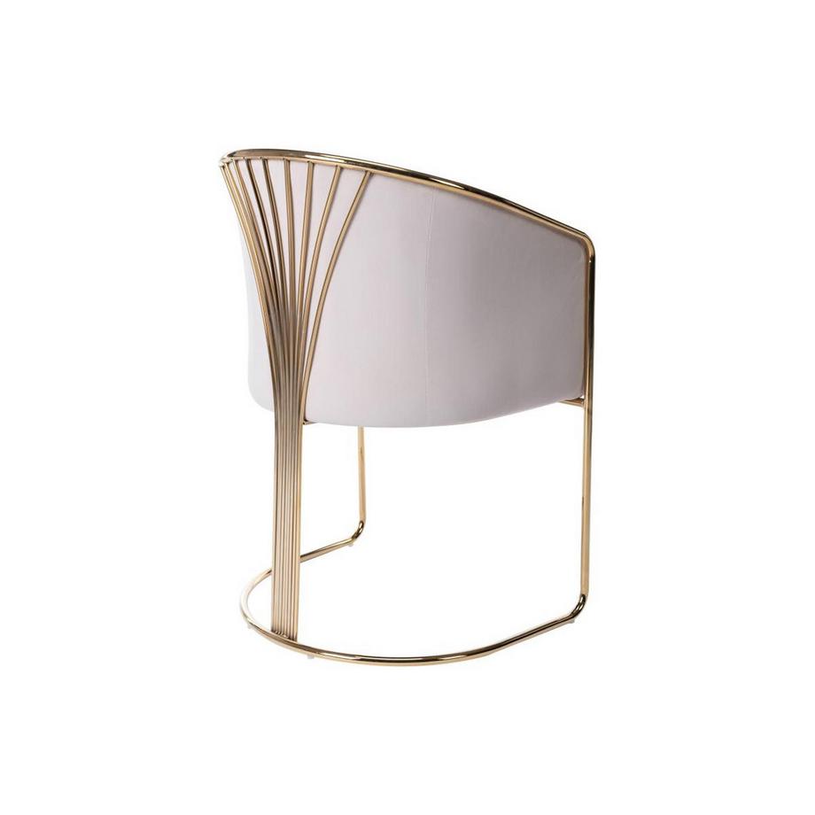 PASCAL MORABITO Sedia con braccioli in Velluto e Metallo Beige e Dorato - JOSETHE di Pascal MORABITO  
