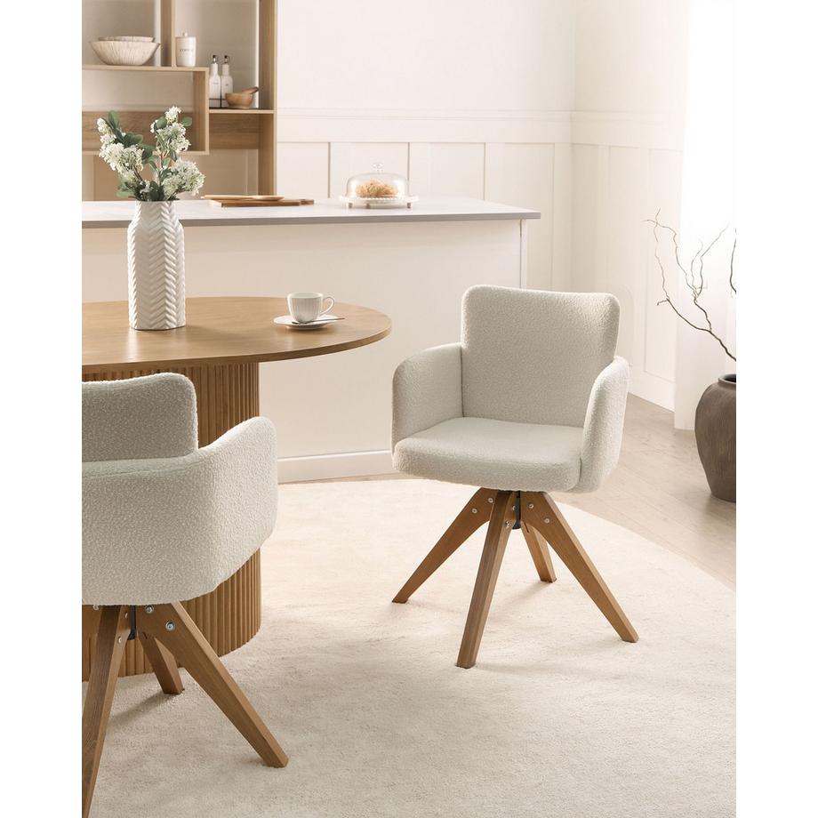 Beliani Lot de 2 chaises de salle à manger en Bouclé Minimaliste EVELYN  