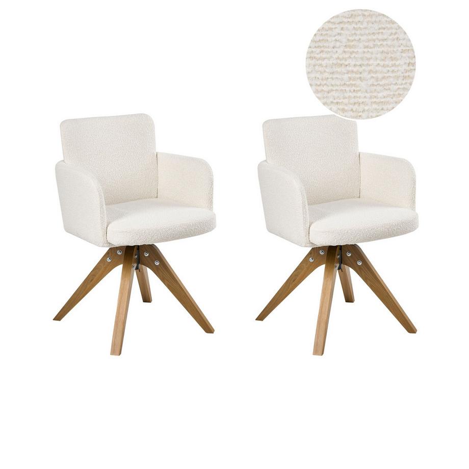 Lot de 2 chaises de salle à manger en Bouclé Minimaliste EVELYN