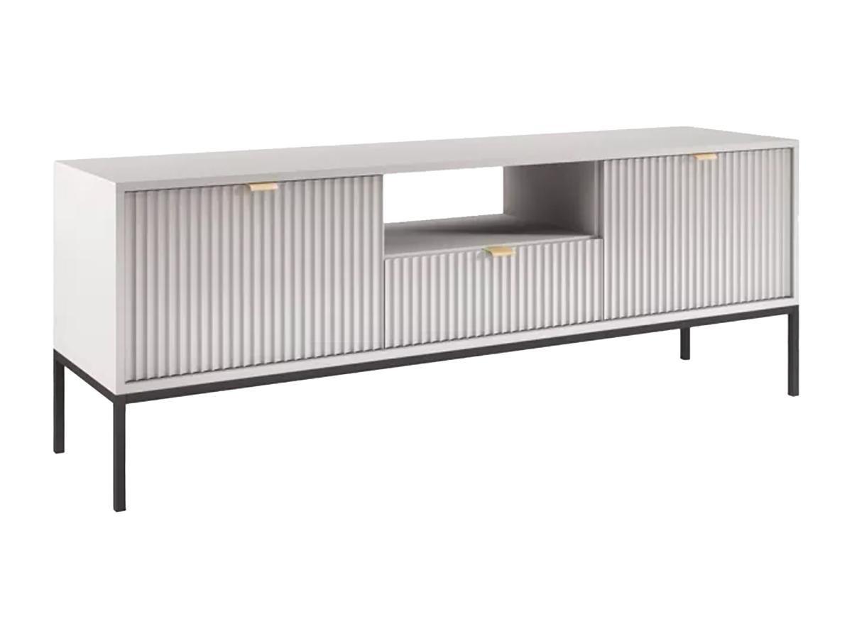 Image of TV-Möbel mit 2 Türen, 1 Schublade & 1 Ablage - Grau - LIOUBA von Pascal MORABITO TV-Möbel mit 2 Türen, 1 Schublade & 1 Ablage - Grau - LIOUBA von Pascal MORABITO