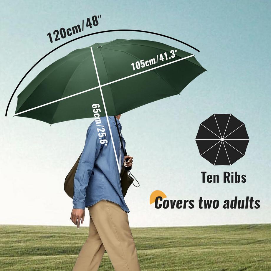 Alopini  Compact Travel Umbrella Large Stormproof - Inverted folding umbrella, automatischer Taschenschirm für Regen 