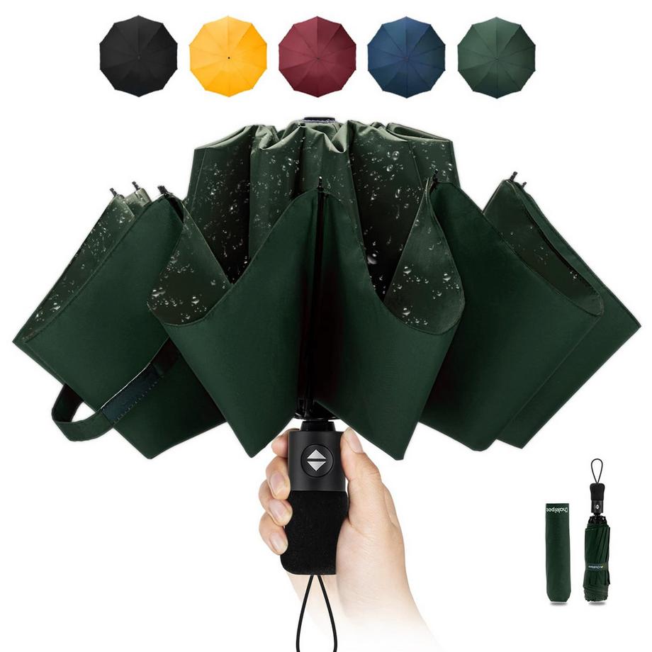 Alopini  Compact Travel Umbrella Large Stormproof - Inverted folding umbrella, automatischer Taschenschirm für Regen 