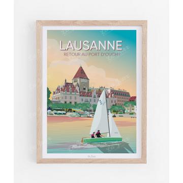 Lausanne, retour au port - Poster